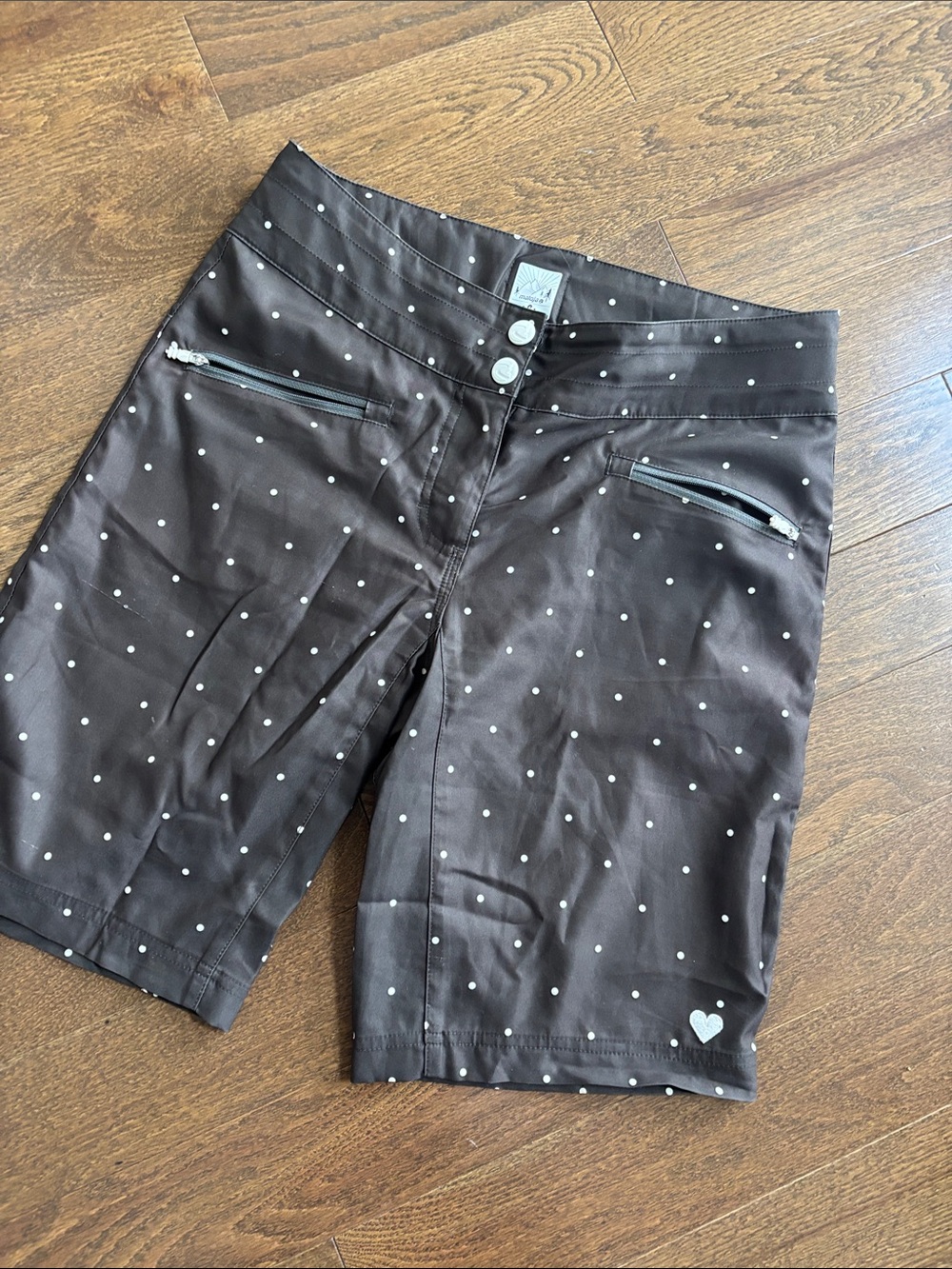 Maloja Black Polka Dot Shorts with Rainbow Waist Tab